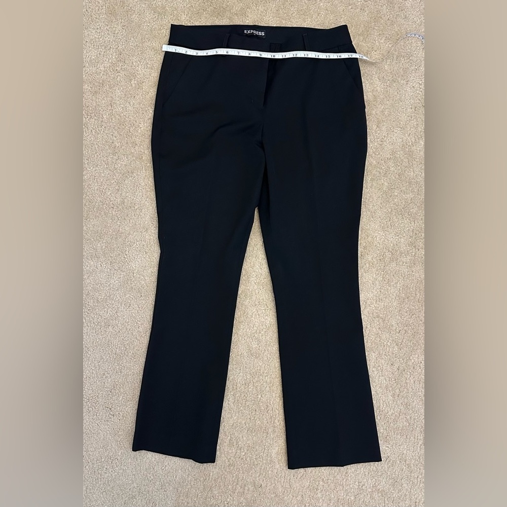 Express Women's Black Columnist Dress Pants Size 12S Short Mid Rise New